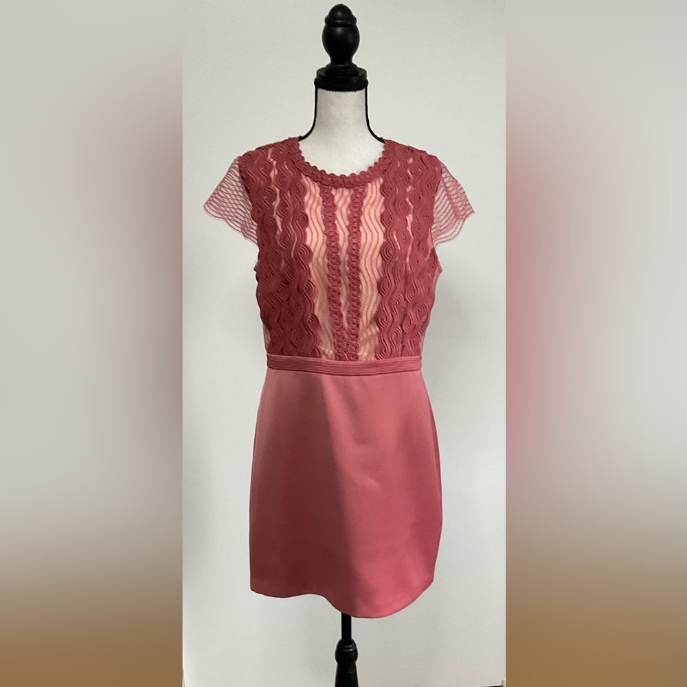 REISS - Elegant Mauve Lace Dress